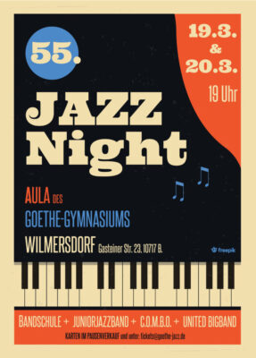 Flyer 55. Jazznight am Goethe-Gymnasium Wilmersdorf
